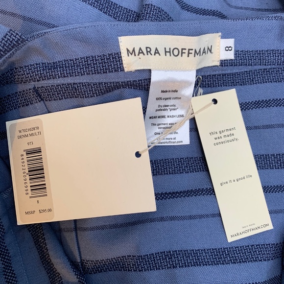 Mara Hoffman Sheath Mini Dress Denim MultiStripe - Picture 8 of 8